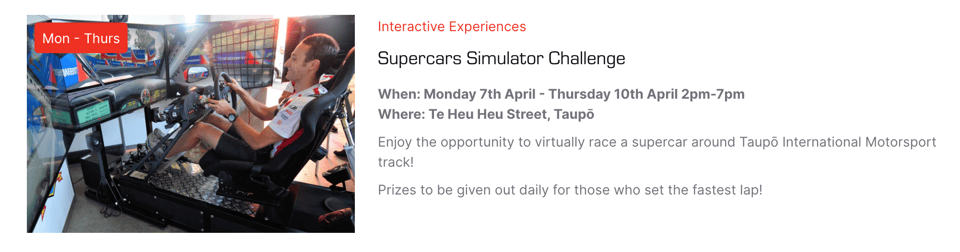 Screenshot of Supercars Simulator Challenge details