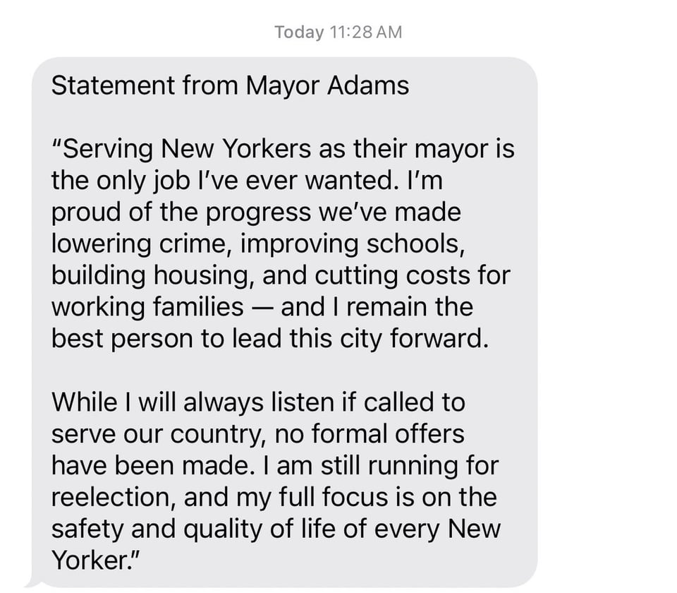 New York’s corrupt mayor, Eric Adams’ withdrawal from the mayoral contest, by arrangement with the scumbag Trump, could end Zohran Mamdani’s chance to win a fair election in New York.
