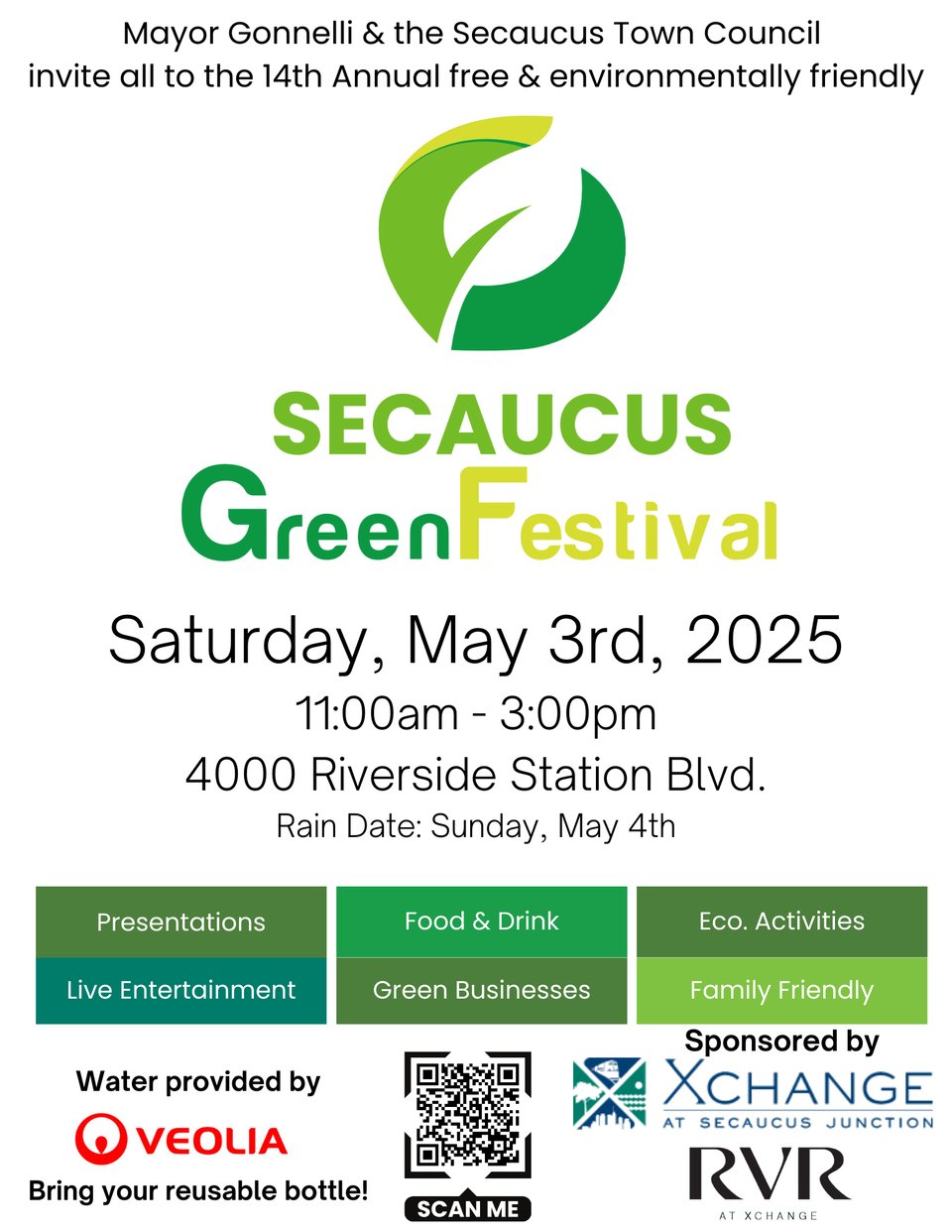 a poster for secaucus green festival on may 3 2025