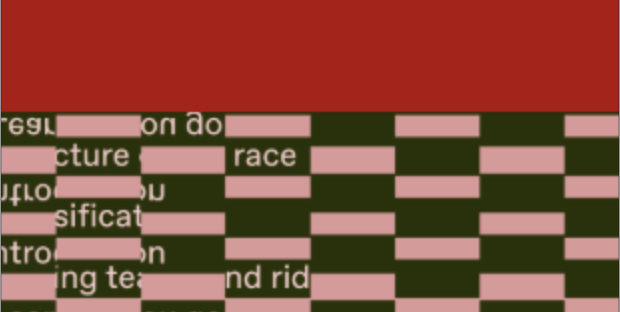 A screenshot which is unreadable snippets of text in a checkerboard pattern