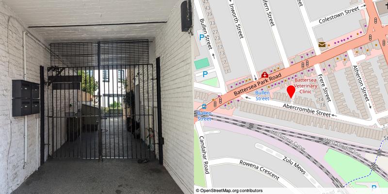 A picture and map of the mews