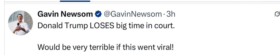 Newsom goes at Trump. As he should.