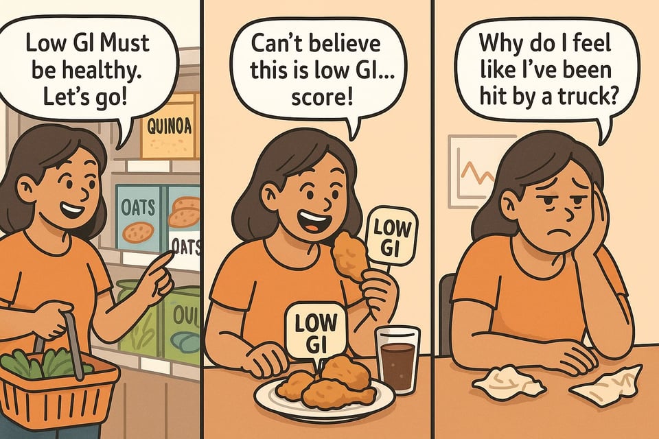 Why GI is just the pass, but glycemic load decides the game.