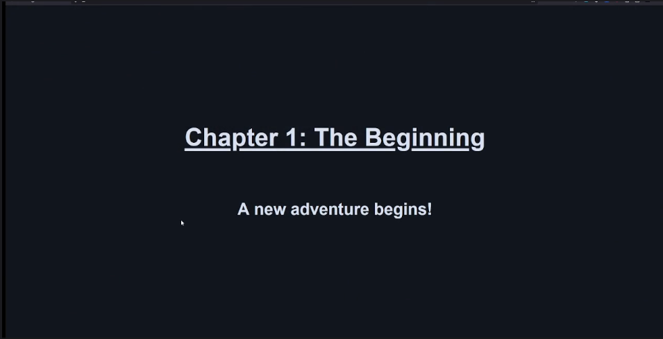 screenshot of the scenes feature showing a chapter card