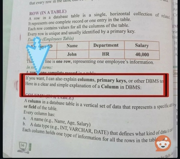 A viral image of a published programming textbook where the AI output was forgotten and left in.