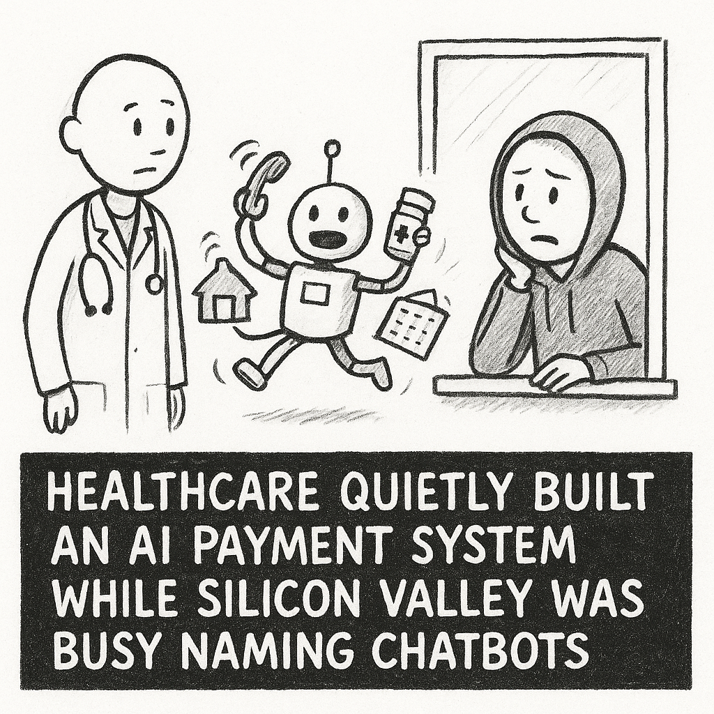 HEALTHCARE QUIETLY BUILT AN AI PAYMENT SYSTEM WHILE SILICON VALLEY WAS BUSY NAMING CHATBOTS