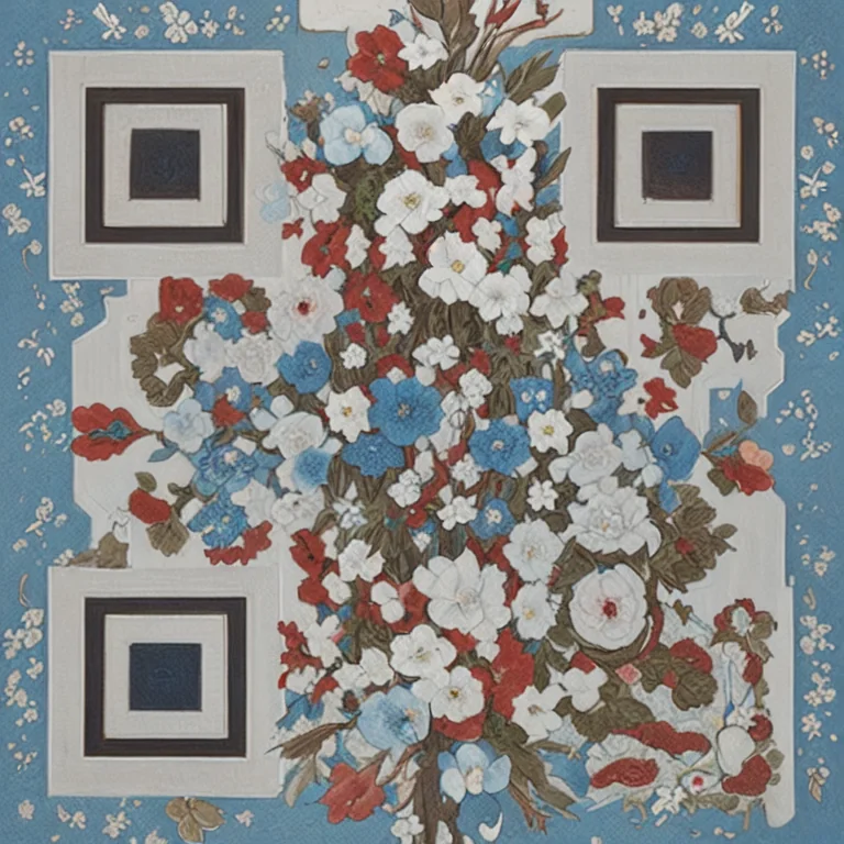 QR code made of flowers