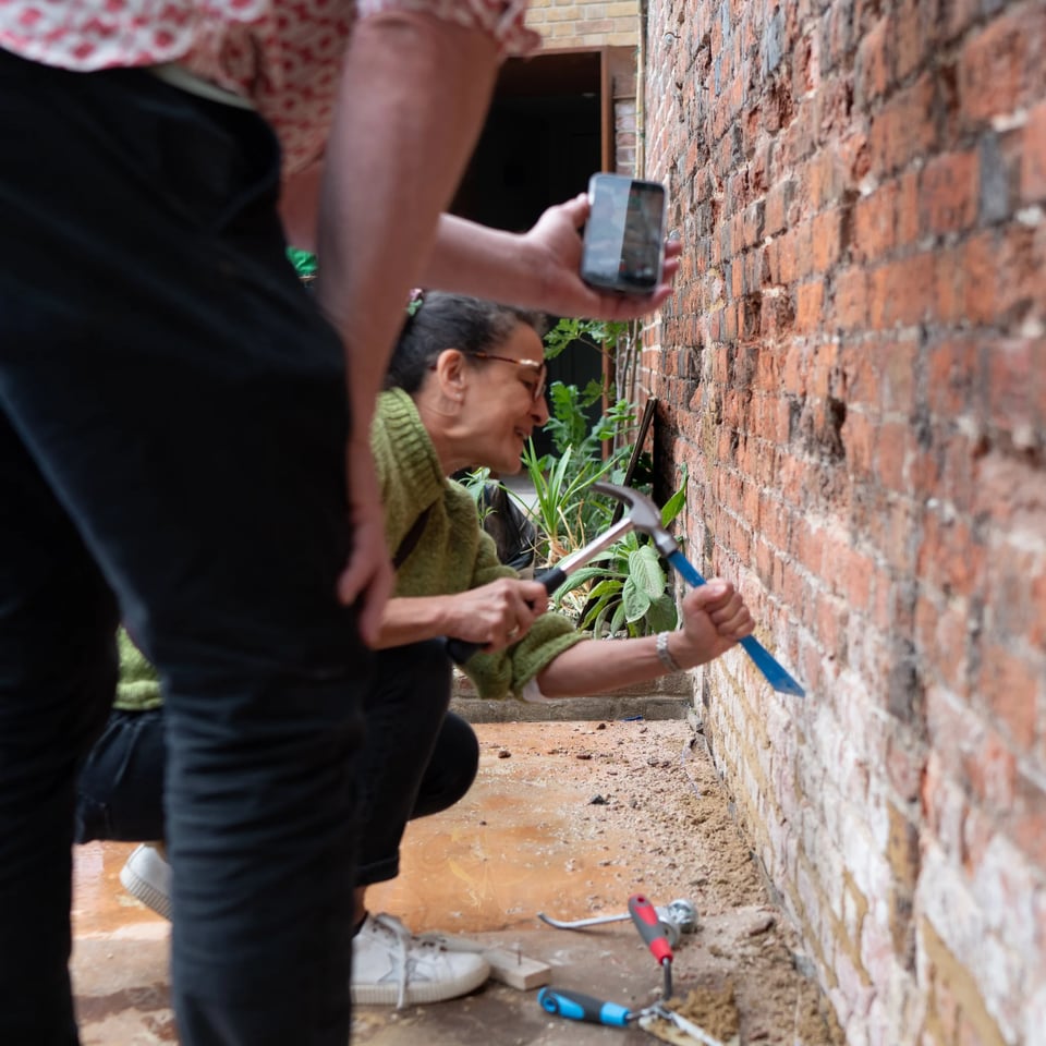 repointing a brick wall