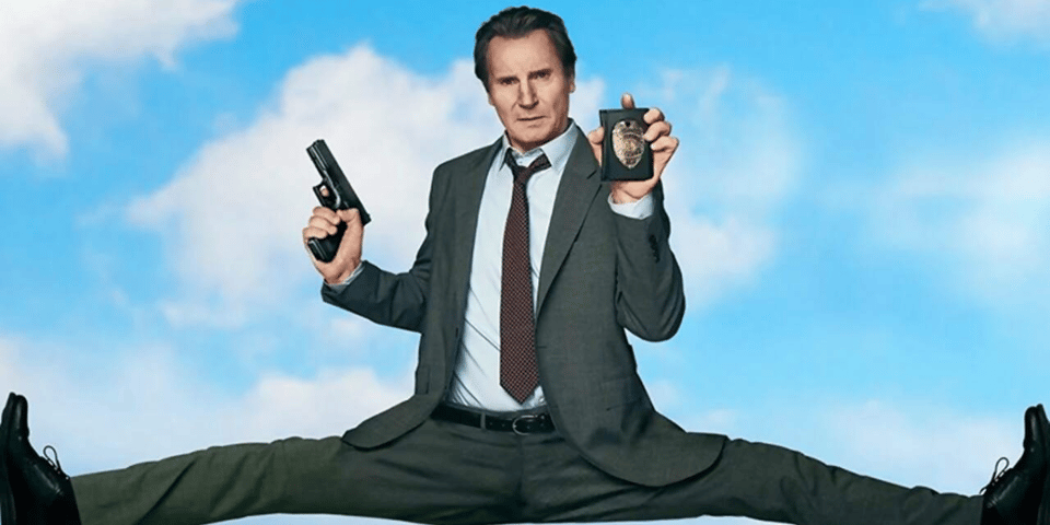 Liam Neeson doing a stretch.