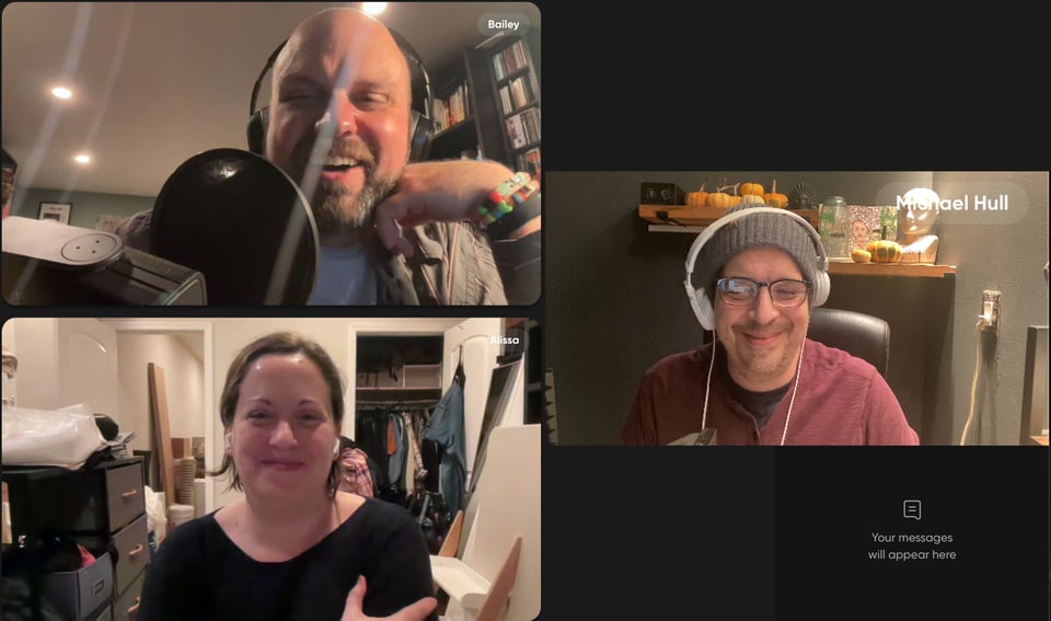 Hosts Jason Bailey and Mike Hull with guest Alissa Wilkinson.