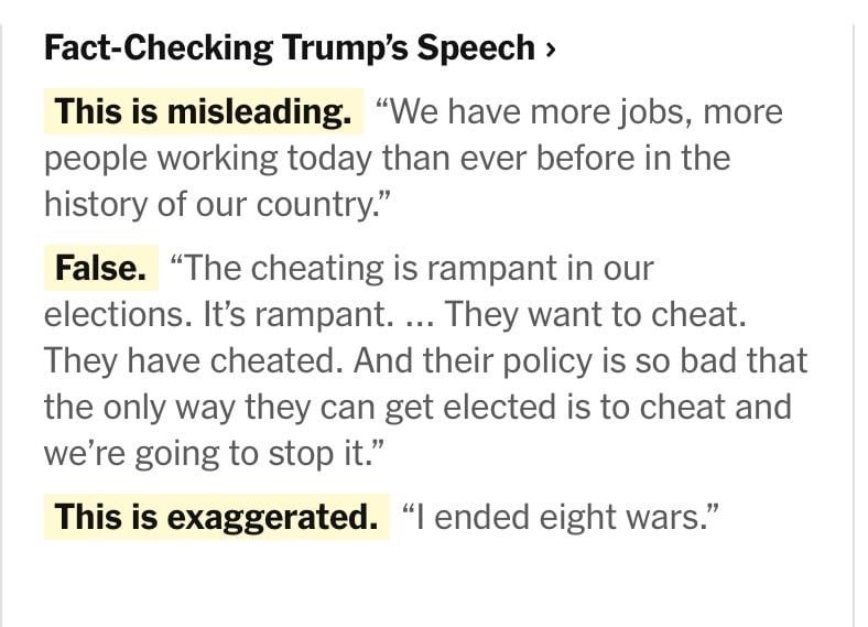 A sample of Trump lies and falsehoods