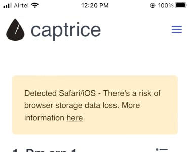 Warning for Safari/iOS users