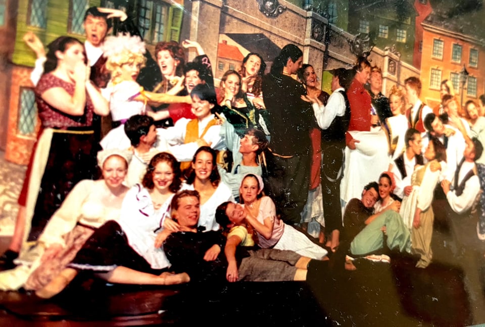 Cast photo from a high school production of Robber Bridegroom... I think? Circa 2000-2001.
