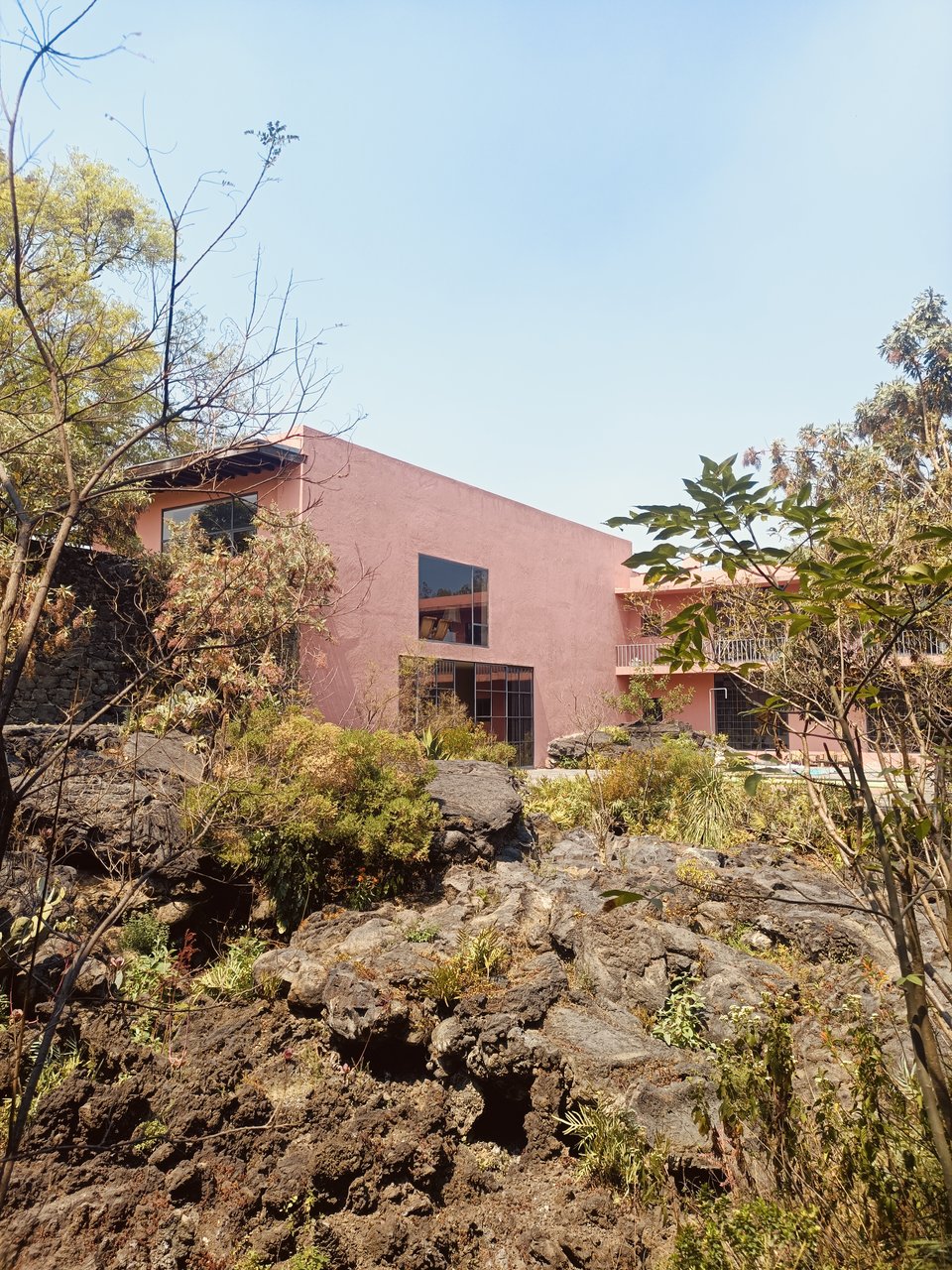 A view from the garden of Casa Pedregal designed by Luis Barragan