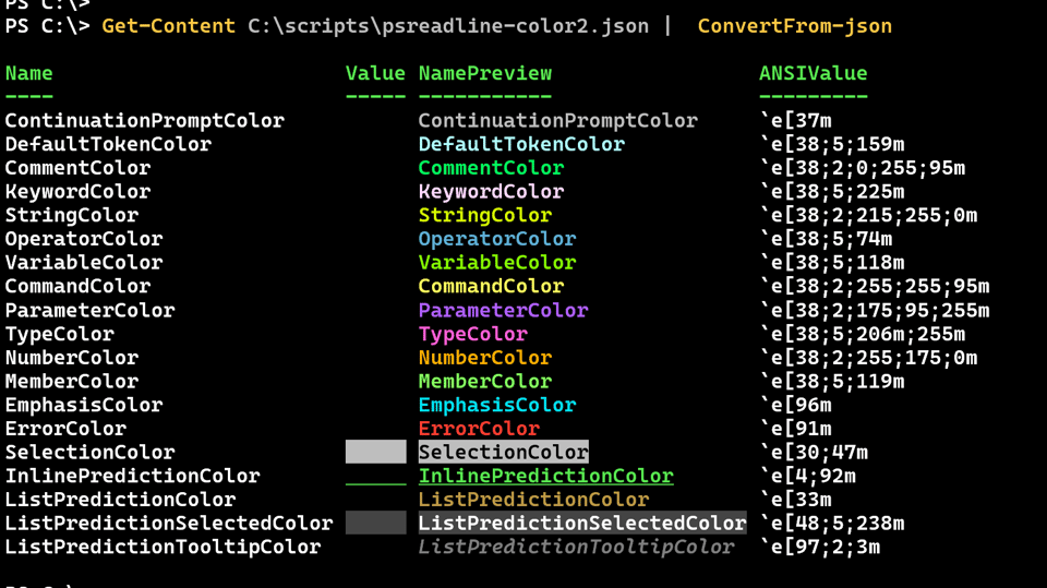 Previewing JSON content