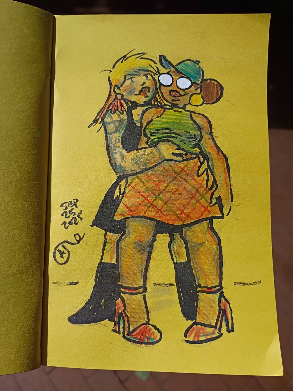 drawing of Tori and Val