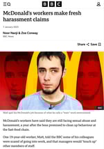McDonald's workers make fresh harassment claims