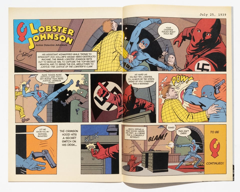 A spread from "Hellboy: Weird Tales" by John Cassaday in a looser style with flat colors.