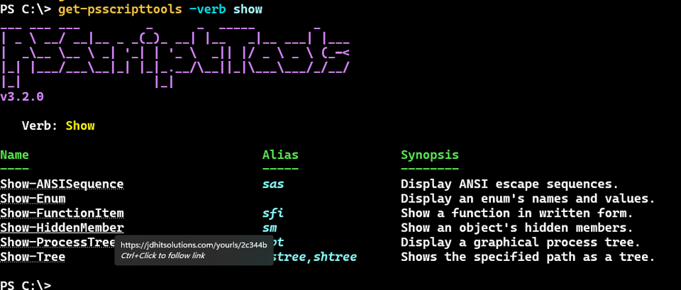 PSScriptTools help links