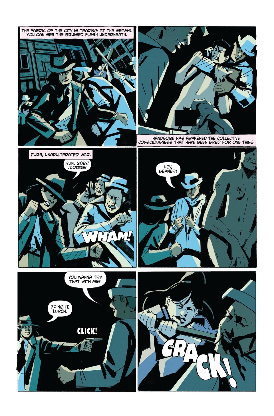 death to pachuco #5 art by rachel merrill, lee loughridge, and henry barajas.