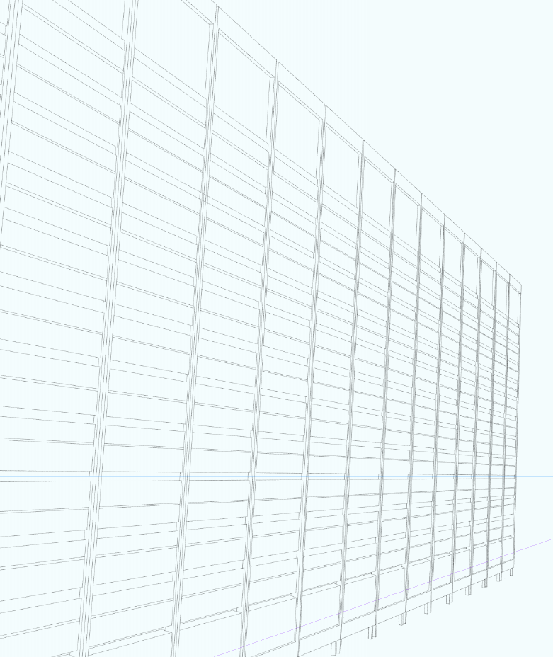 unfinished lineart of what will become datacenter towers
