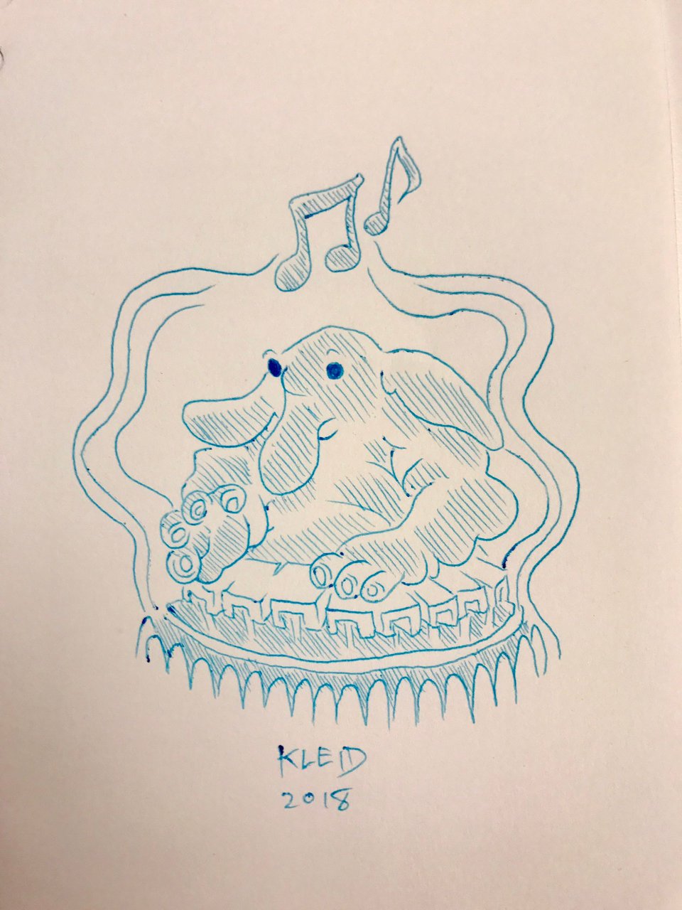 a star wars drawing by neil kleid in blue of max rebo