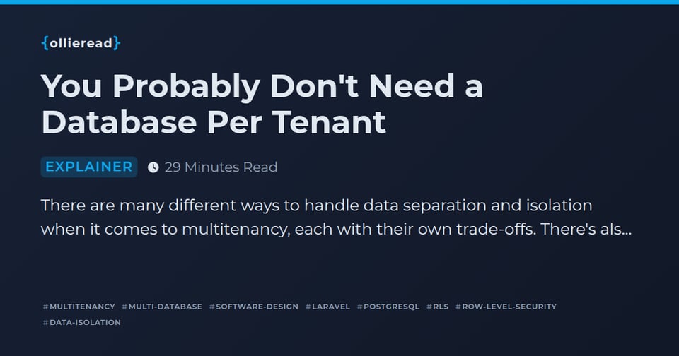 You probably don't need a database per tenant