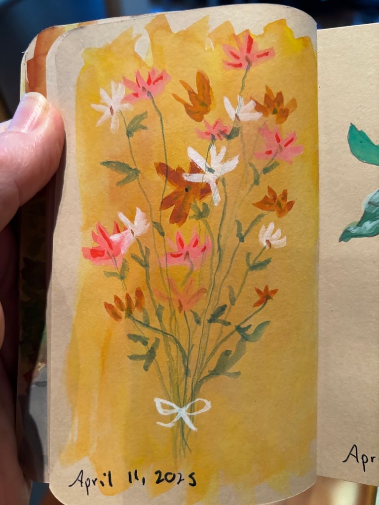 gouache wild flowers