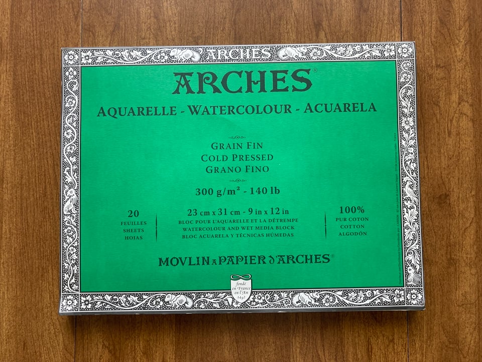 Photo of a block of watercolor paper