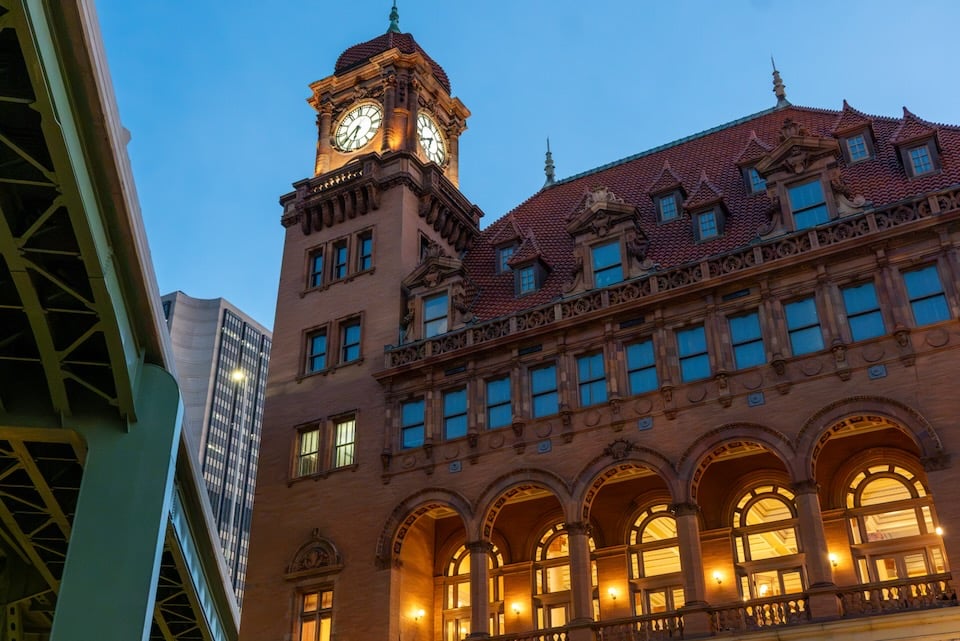 Clock tower of train station