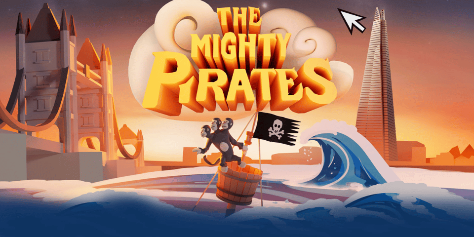 A three-headed monkey captains a sinking ship on the Thames.