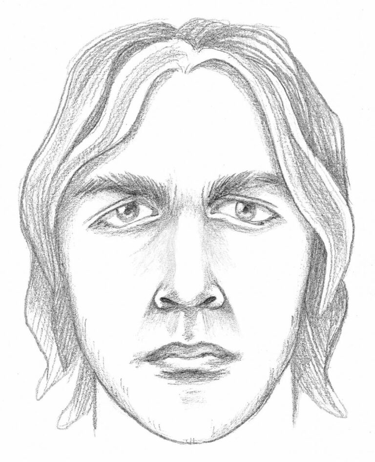 fan drawing of the singer Cameron Winter, black and white