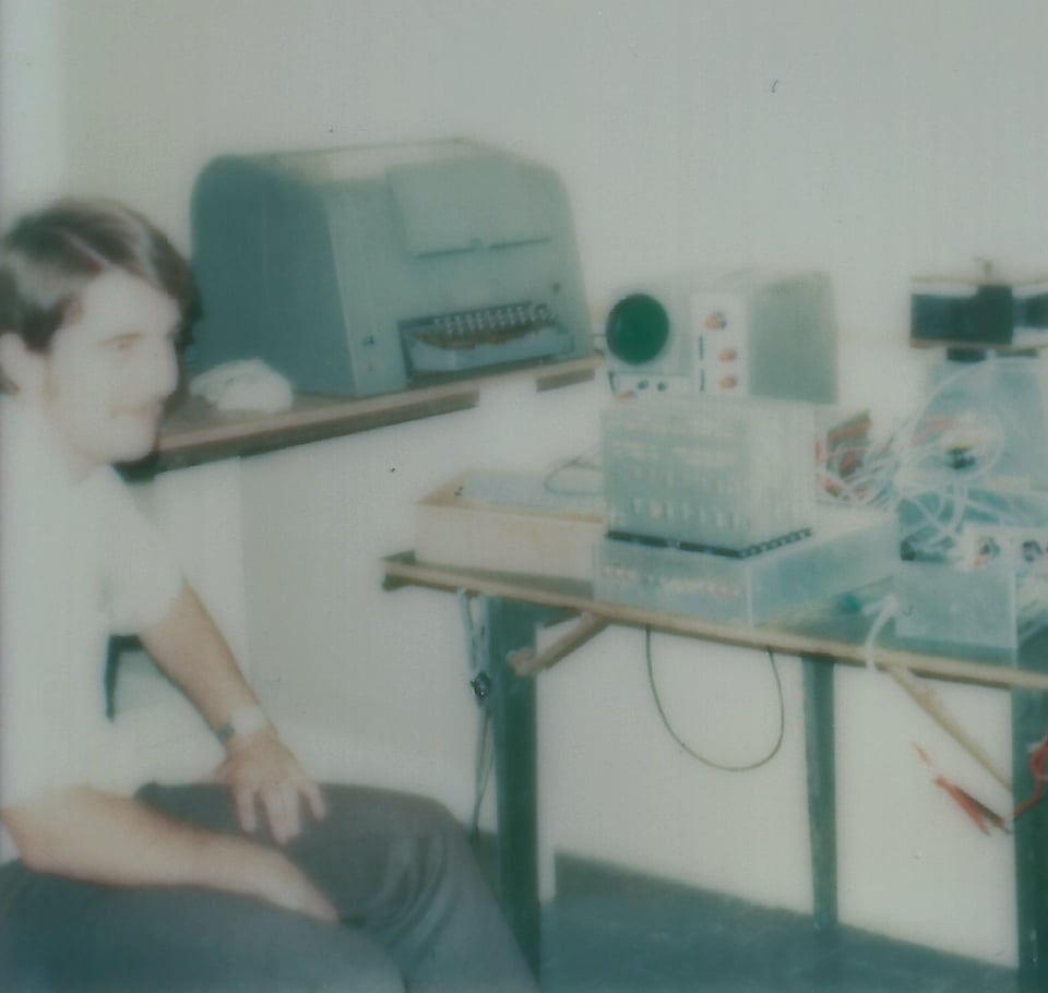 Bob Findley at work at SCELBI