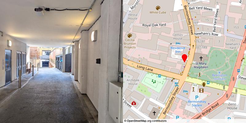 A picture and map of the mews
