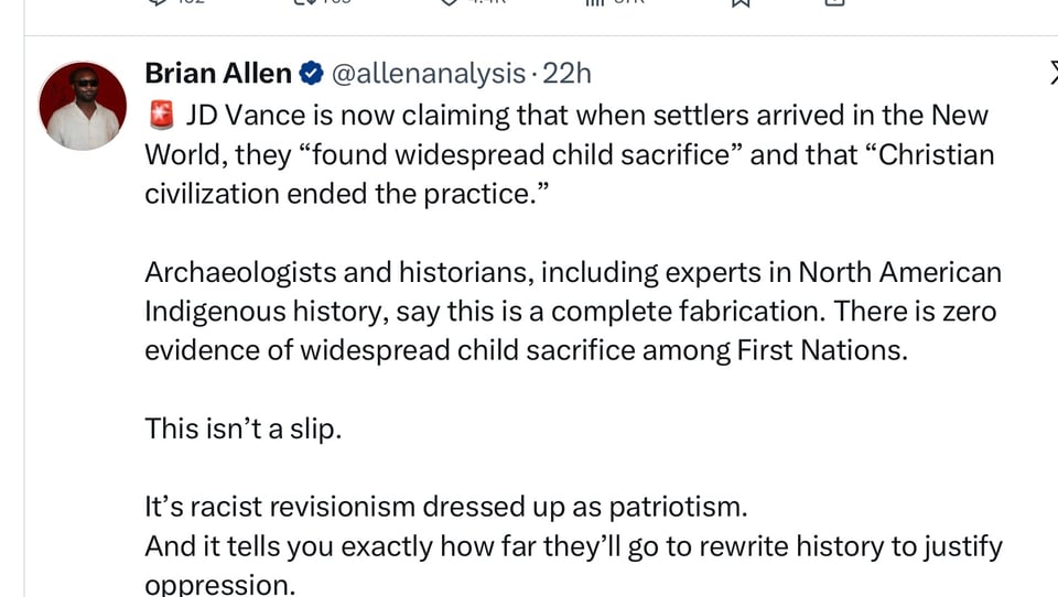 Listen to Vance explain what Christians accomplished in the New World.