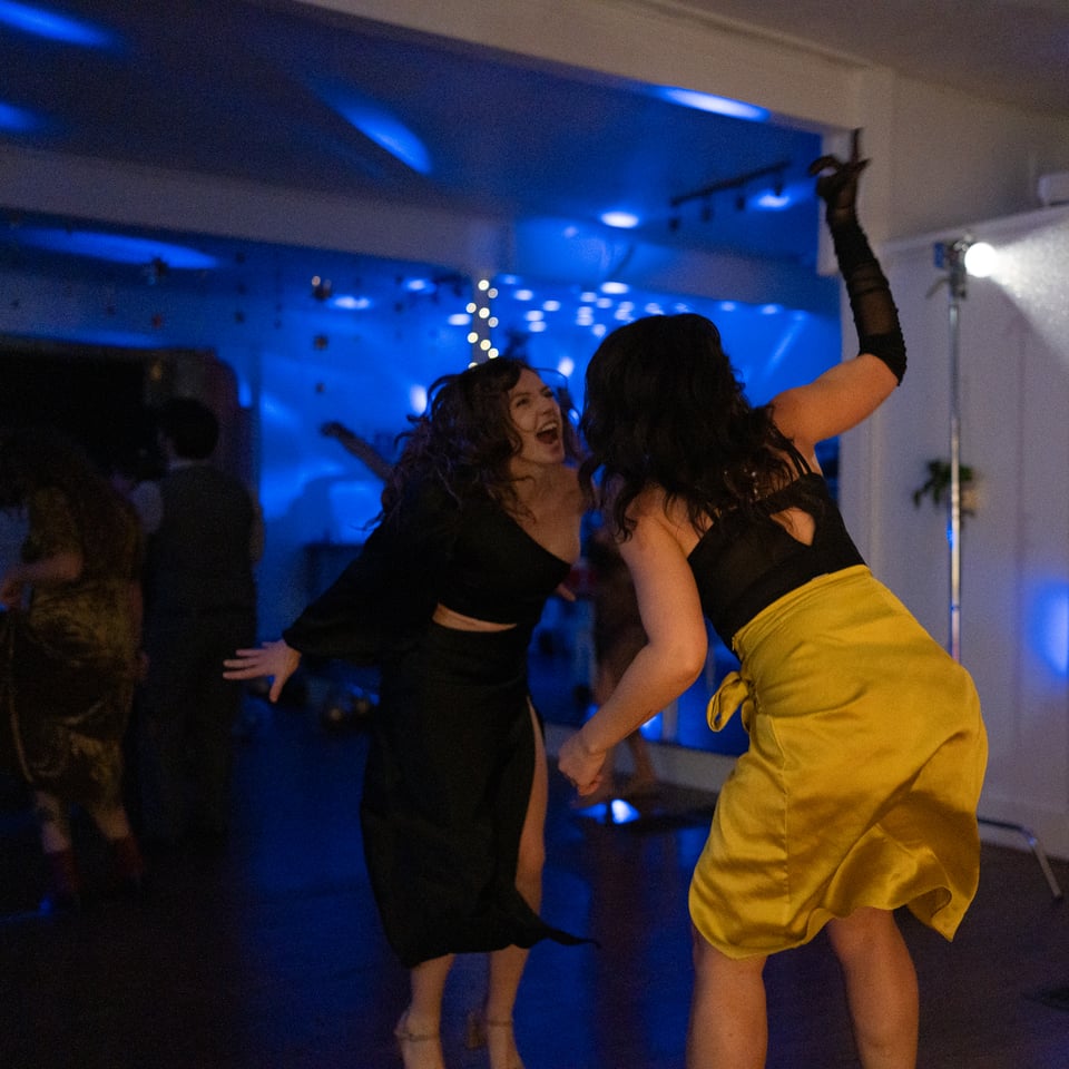 Desi and Allyson dancing.