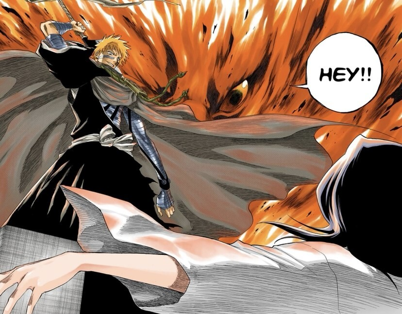 Ichigo going "Hey!" as he does that thing I just said.