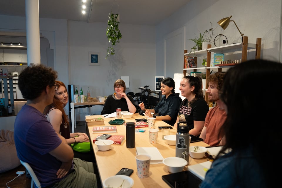 A book club gathering.