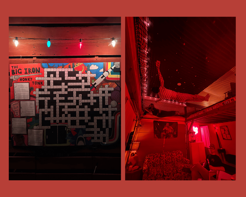 a barn full of crosswords and a net for dangling in