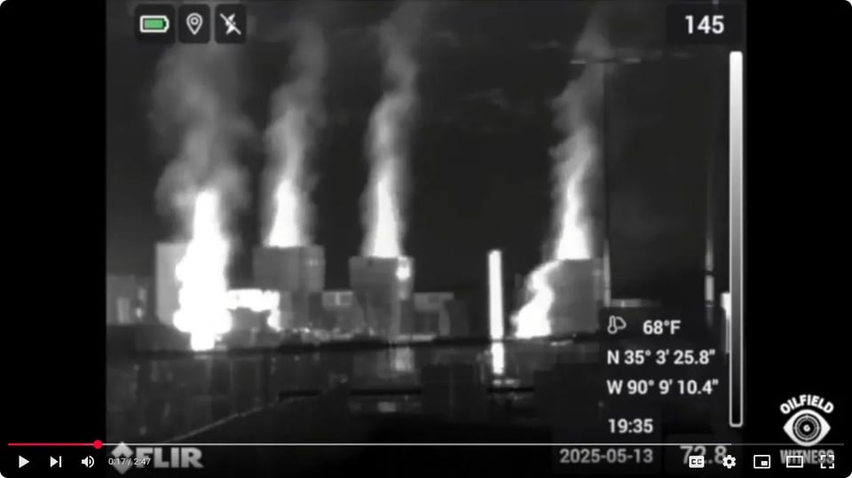 screenshot of video depicting illegal pollution