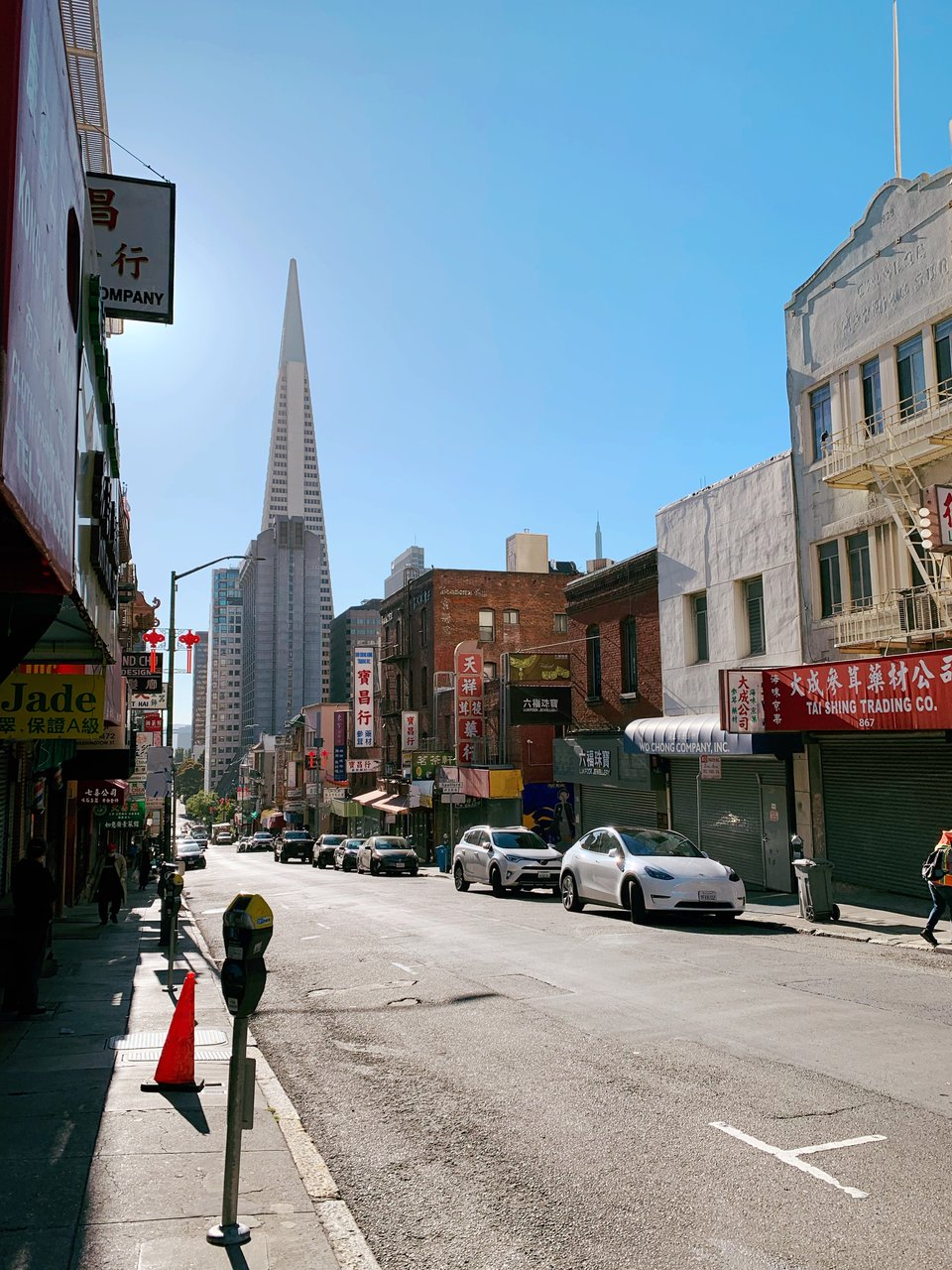 Early morning in San Francisco, empty street on a sunny day
