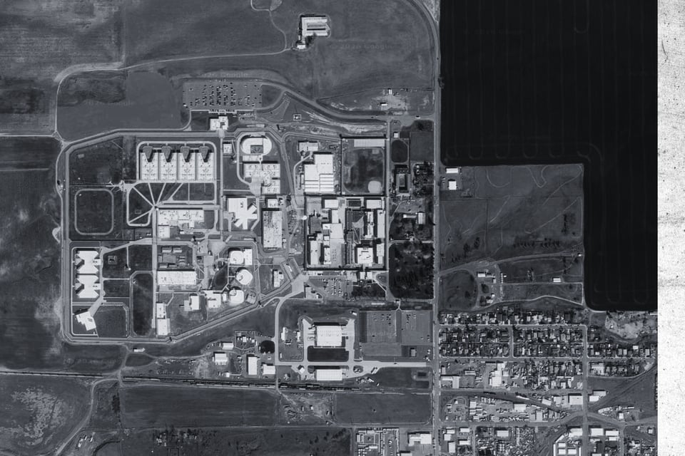 A prison next to a small city