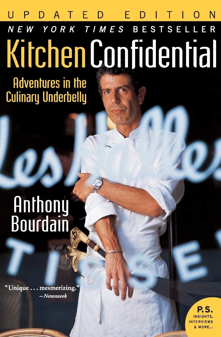 the cover to KITCHEN CONFIDENTIAL, a book by Anthony Bourdain