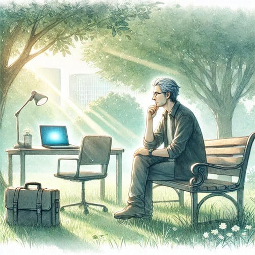 Older Developer in the park