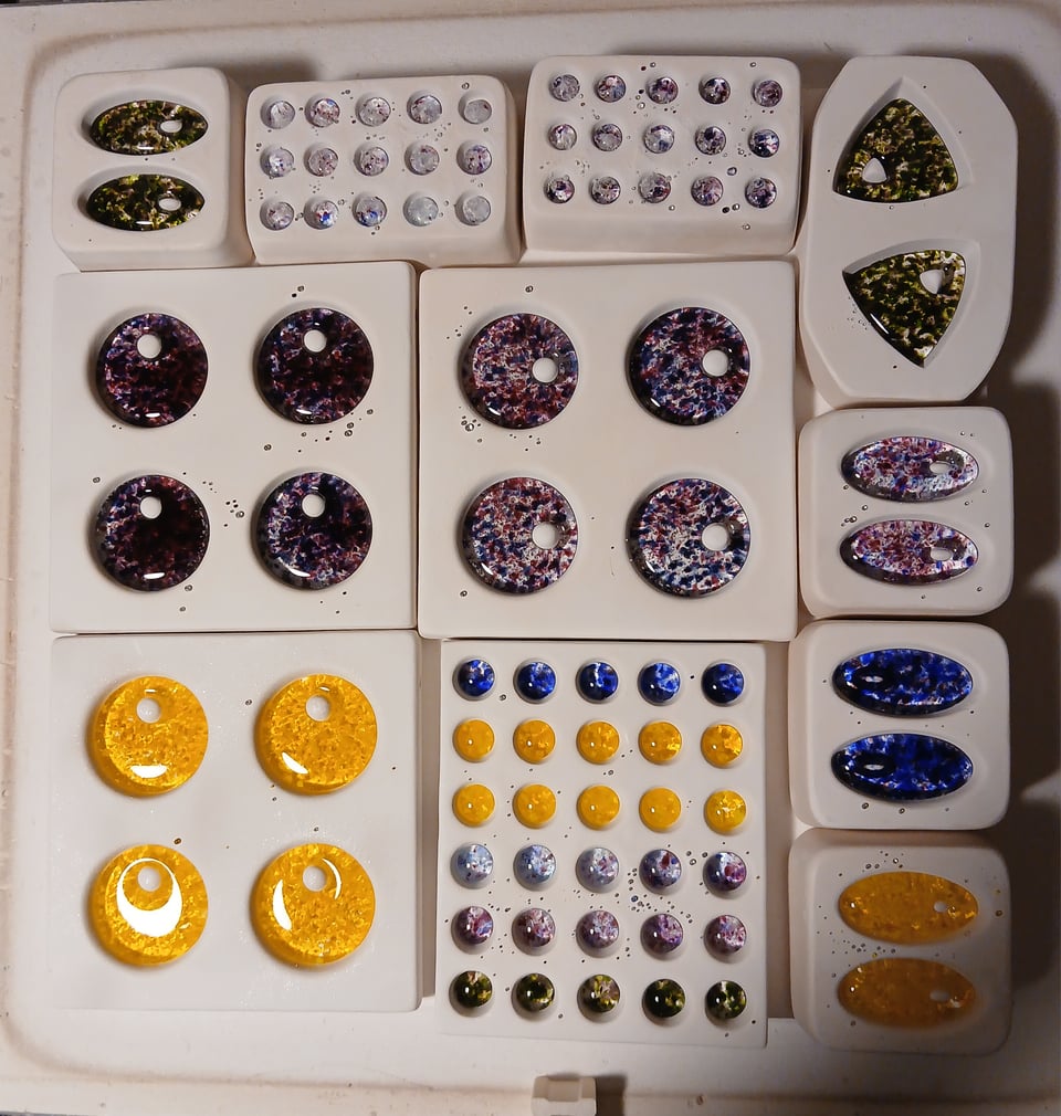 they have melted and are very beautiful in a variety of colors with confetti style patterns. the best ones are bright pink and blue