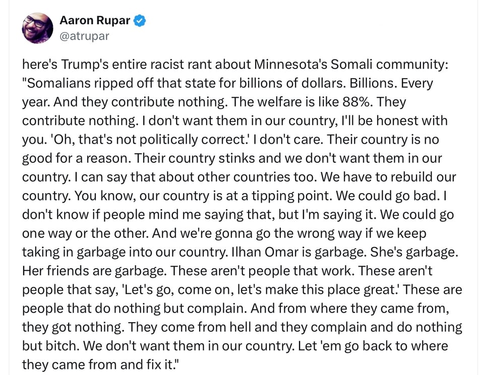 Trump’s racist rant