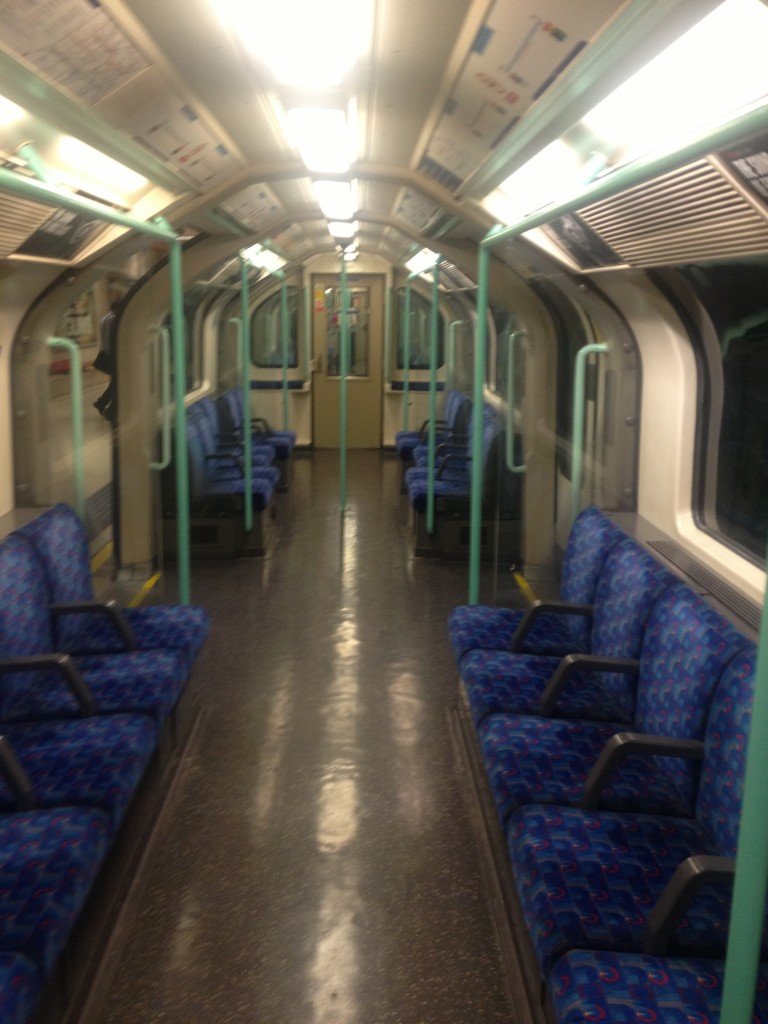 A Waterloo & City Line carriage, empty