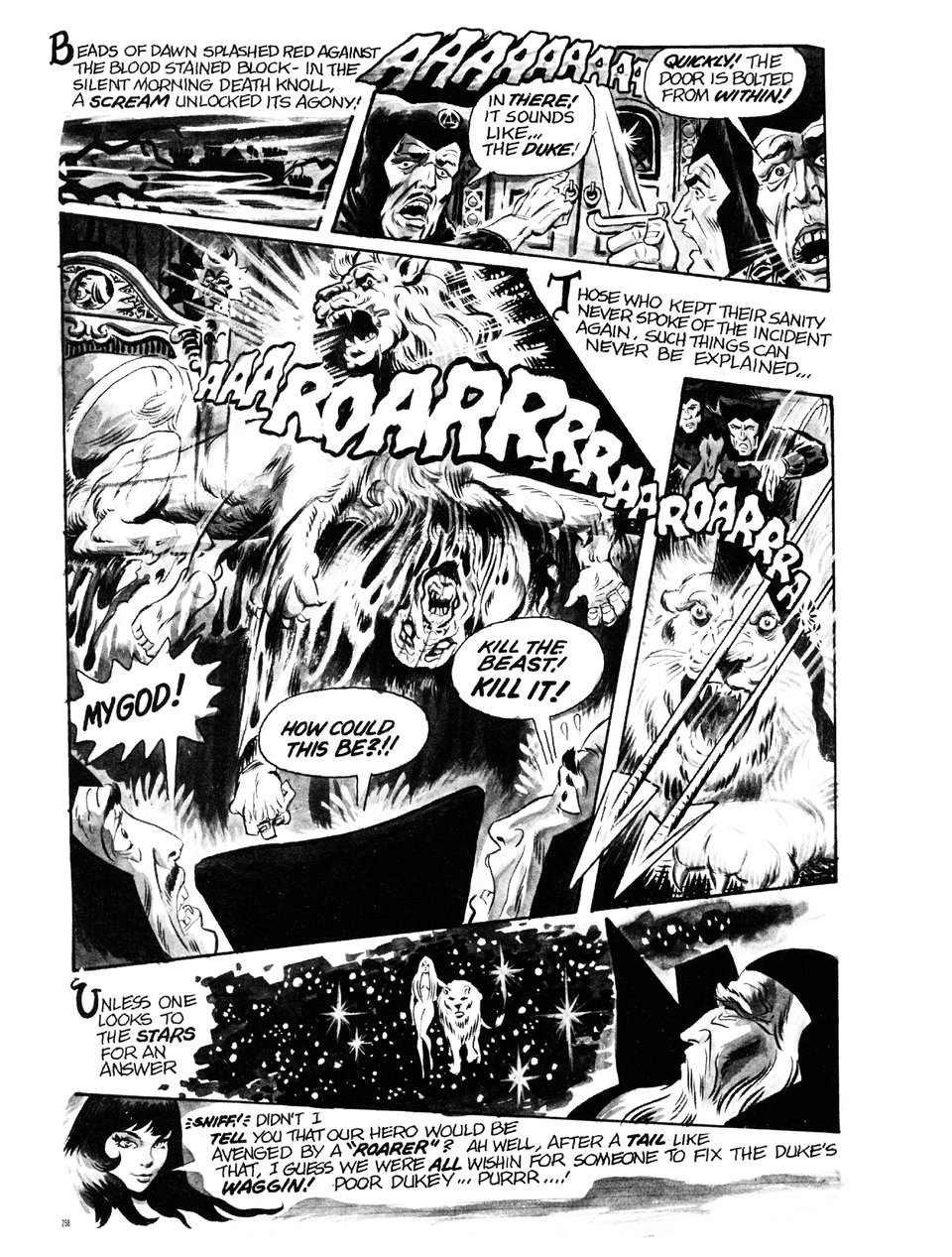 Black and white comics page.