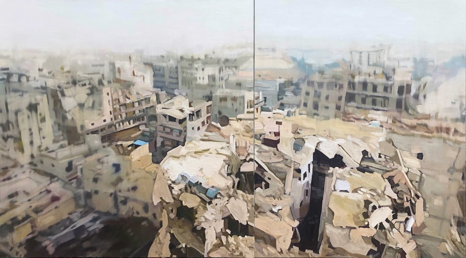 Painting by Kate Stevens titled Selective Sympathy (Aleppo)
