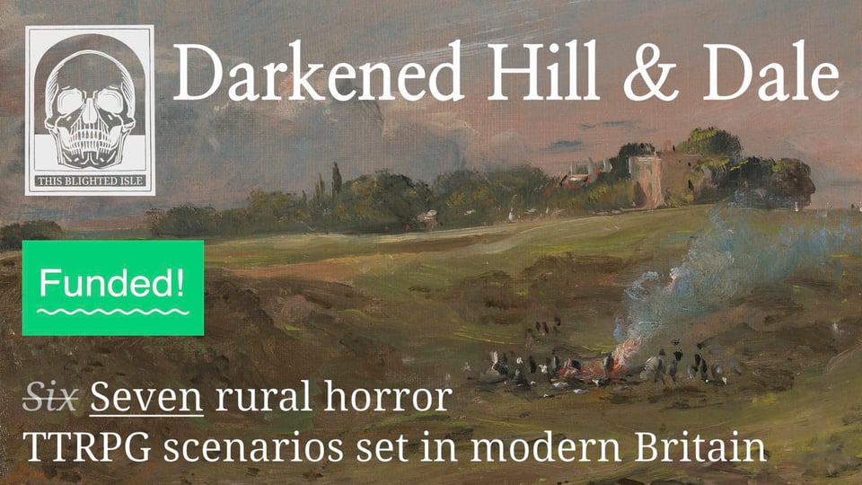 The green and pleasant landscape of England, ooh, someone's having a fire.